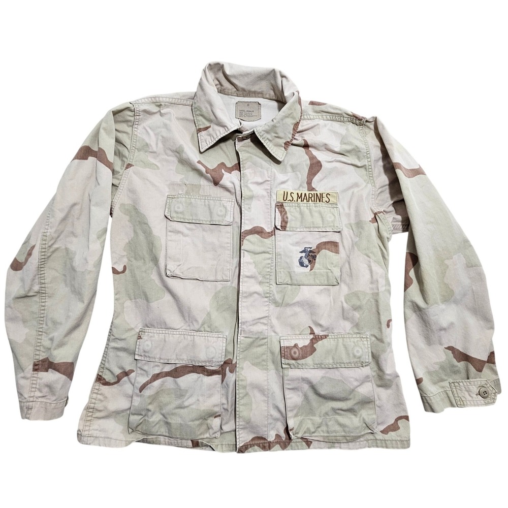 USMC Desert Camo Field Jacket US Marines EGA 3 Color Desert Large Regular *